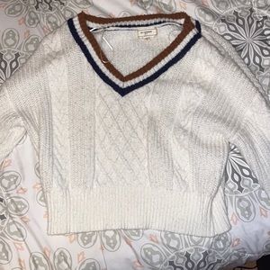 white brown navy blue oversized sweater